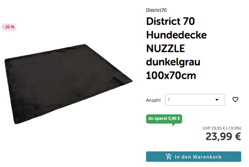 District 70 Hundedecke NUZZLE dunkelgrau 100x70cm District 70 Hundedecke NUZZLE dunkelgrau 100x70cm