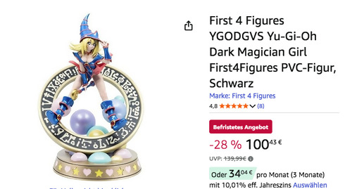 First 4 Figures Yu-Gi-Oh Dark Magician Girl Figur, ca. 30 cm First 4 Figures Yu-Gi-Oh Dark Magician Girl Figur, ca. 30 cm