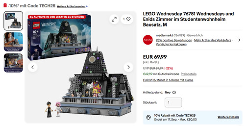 LEGO Wednesday 76781 Wednesdays und Enids Zimmer im Studentenwohnheim Bausatz LEGO Wednesday 76781 Wednesdays und Enids Zimmer im Studentenwohnheim Bausatz