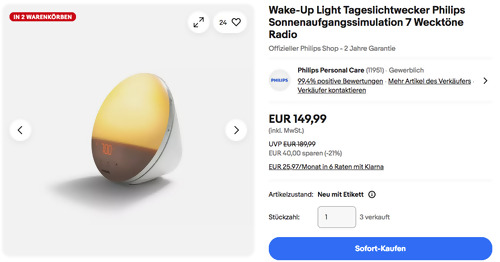 Philips HF3531/01 Wake-Up Light Tageslichtwecker (Sonnenaufgangssimulation, 7 Wecktöne) Philips HF3531/01 Wake-Up Light Tageslichtwecker (Sonnenaufgangssimulation, 7 Wecktöne)
