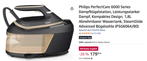 Philips PerfectCare 6000 PSG6064/80 Dampfbügelstation, 8 bar Philips PerfectCare 6000 PSG6064/80 Dampfbügelstation, 8 bar