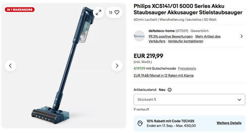 Philips XC5141/01 5000 Series Akku-Staubsauger (Tierbürste, bis 60min Laufzeit) Philips XC5141/01 5000 Series Akku-Staubsauger (Tierbürste, bis 60min Laufzeit)