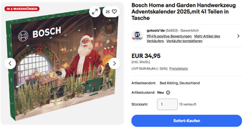 Bosch Home and Garden Handwerkzeug Adventskalender 2025 Bosch Home and Garden Handwerkzeug Adventskalender 2025