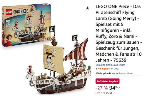 LEGO ONE Piece 75639 - Das Piratenschiff Flying Lamb (Going Merry) Spielset LEGO ONE Piece 75639 - Das Piratenschiff Flying Lamb (Going Merry) Spielset