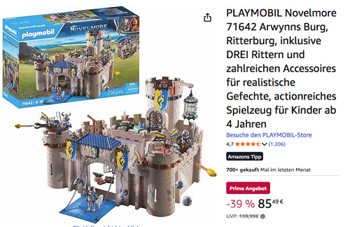 PLAYMOBIL Novelmore 71642 Arwynns Burg PLAYMOBIL Novelmore 71642 Arwynns Burg