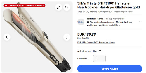 Silk´n Trinity SITIPE1001 3-in-1 Hairstyler (Haartrockner, Hairdryer, Glätteisen) Silk´n Trinity SITIPE1001 3-in-1 Hairstyler (Haartrockner, Hairdryer, Glätteisen)