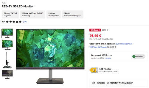 ACER RS242Y G0 24 Zoll (61cm) LED-Monitor