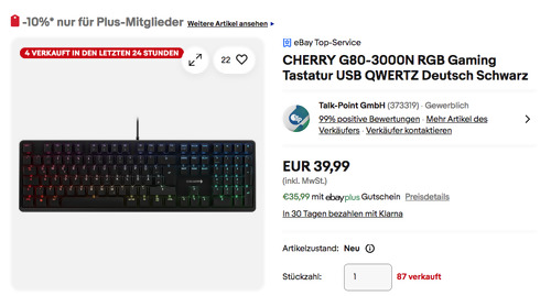 CHERRY G80-3000N RGB Gaming Tastatur (USB QWERTZ Deutsch) CHERRY G80-3000N RGB Gaming Tastatur (USB QWERTZ Deutsch)