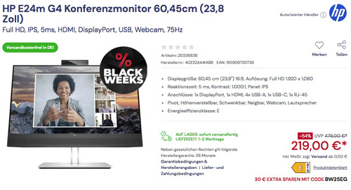 HP E24m G4 Konferenzmonitor 60,45cm (23,8 Zoll)