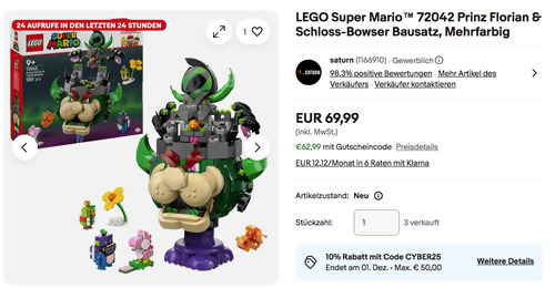 LEGO Super Mario 72042 Prinz Florian & Schloss-Bowser Bausatz