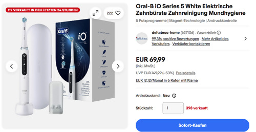 Oral-B iO Series 5 White Elektrische Zahnbürste