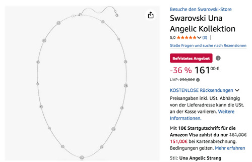 Swarovski Una Angelic lange Halskette