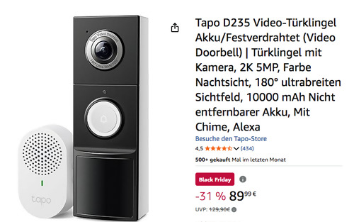 Tapo D235 Video-Türklingel (2K 5MP, Akku)