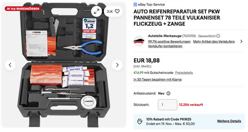TECPO 300390 78-tlg. Reifenreparatur-Set