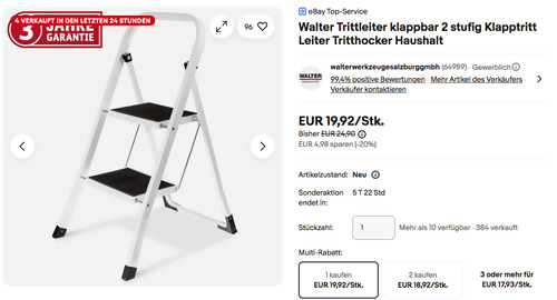 Walter 2-Stufen Leitertritt/Klapptritt