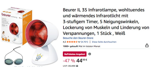 Beurer IL 35 Infrarotlampe, 150 Watt Beurer IL 35 Infrarotlampe, 150 Watt