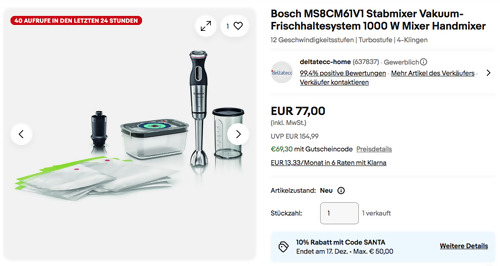 Bosch MS8CM61V1 Stabmixer inkl. Vakuum-Frischhaltesystem Bosch MS8CM61V1 Stabmixer inkl. Vakuum-Frischhaltesystem