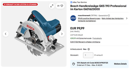 Bosch Professional Handkreissäge GKS 190 (1400 Watt, im Karton) Bosch Professional Handkreissäge GKS 190 (1400 Watt, im Karton)