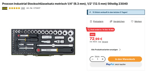 Proxxon Industrial 23040 56-tlg. 1/4"  1/2" Steckschlüsselsatz