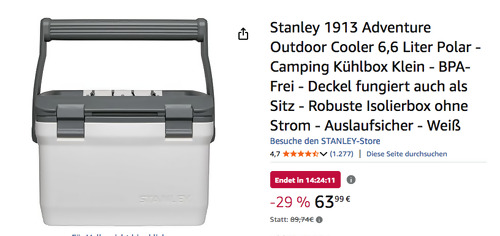 STANLEY 1913 Adventure Outdoor Cooler 6,6 Liter in Polar White
