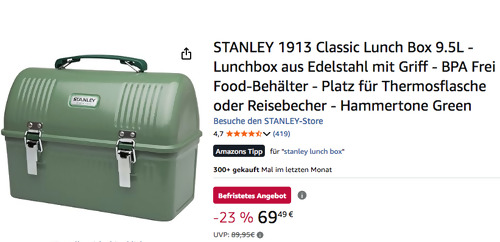 STANLEY 1913 Classic Lunch Box 9.5L in Hammertone Green
