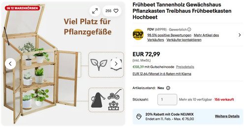 Costway Treibhaus/Gewächshaus 60x45x100 cm Costway Treibhaus/Gewächshaus 60x45x100 cm