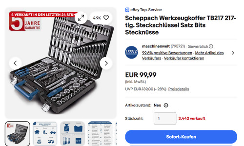 Scheppach TB217 217-tlg. Werkzeugkoffer
