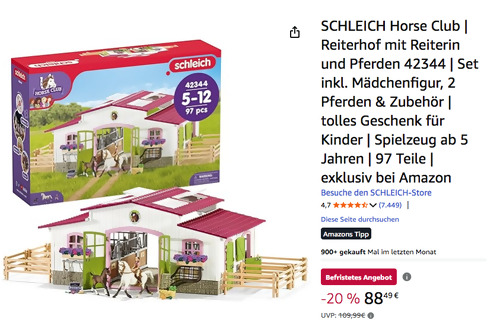 SCHLEICH Horse Club 42344 Reiterhof mit Reiterin und Pferden