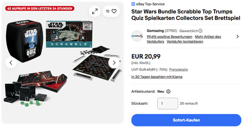 Star Wars Bundle: Scrabble, Top Trumps Quiz und Spielkarten Collectors Set