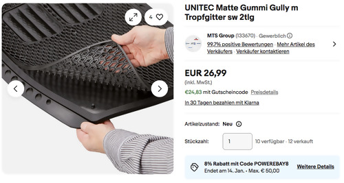 UNITEC 74933 Universal 2-tlg. Gummimattenset Gully