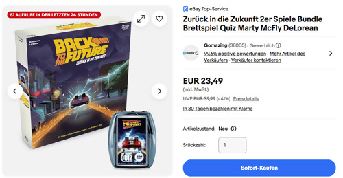 Zurück in die Zukunft 2er Spiele Bundle: Brettspiel und Quiz