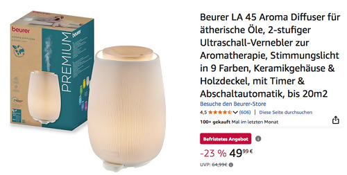 Beurer LA 45 Aroma Diffuser für ätherische Öle
