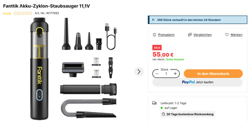Fanttik Slim V8 APEX Akku-Zyklon-Staubsauger 11,1V Fanttik Slim V8 APEX Akku-Zyklon-Staubsauger 11,1V