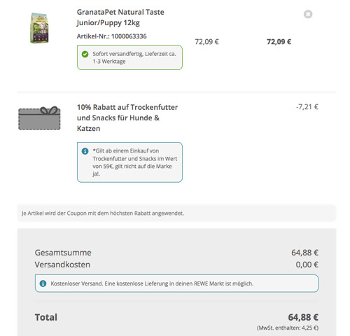 GranataPet Natural Taste Junior/Puppy 12 kg Trockenfutter