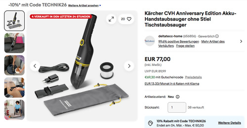 Kärcher CVH Anniversary Edition Akku-Handstaubsauger Kärcher CVH Anniversary Edition Akku-Handstaubsauger