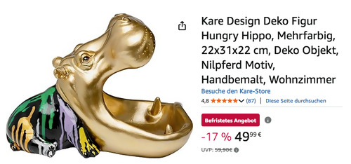 Kare Design 57789 Deko Figur "Hungry Hippo"