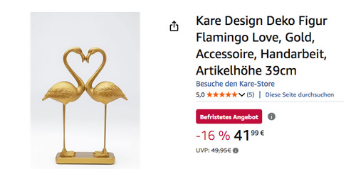 Kare Design Dekofigur "Flamingo Love", 39cm Kare Design Dekofigur "Flamingo Love", 39cm