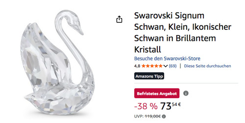 Swarovski 5613254 "Signum Schwan" Dekoobjekt, 5 x 3.6 x 2.8 cm Swarovski 5613254 "Signum Schwan" Dekoobjekt, 5 x 3.6 x 2.8 cm