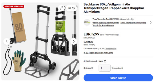 TroniTechnik 80kg Sackkarre TT-SK 03