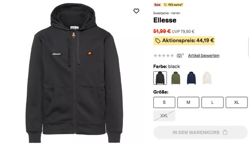 Ellesse Herren Sweatjacke, versch. Farben und Größen