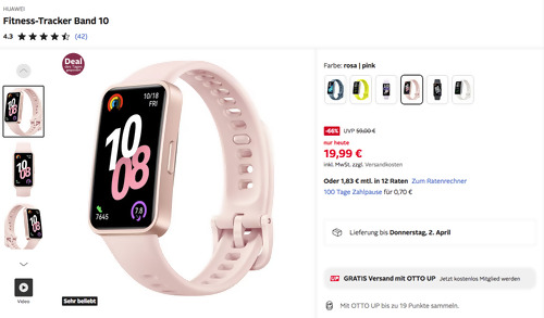 HUAWEI Fitness-Tracker Band 10 in Rosa