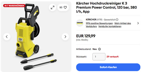 Kärcher Hochdruckreiniger K 3 Premium Power Control, 120 bar
