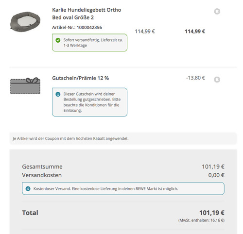 Karlie 110 x 65 x H 24 cm Hundeliegebett Ortho Bed oval