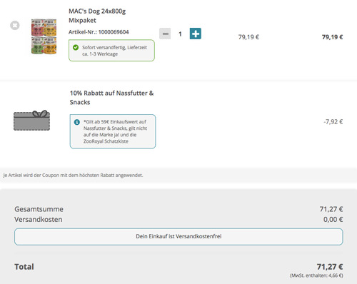 MAC's Dog 24x800g Mixpaket Nassfutter für Hunde