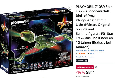 PLAYMOBIL 71089 Star Trek - Klingonenschiff: Bird-of-Prey Spielset