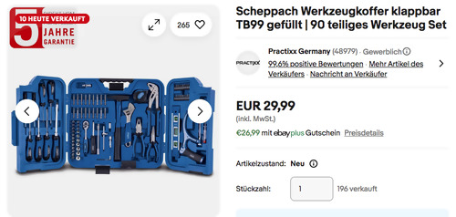 Scheppach TB99 90-tilg. Werkzeugkoffer