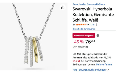 Swarovski 5696626 Hyperbola Anhänger Swarovski 5696626 Hyperbola Anhänger