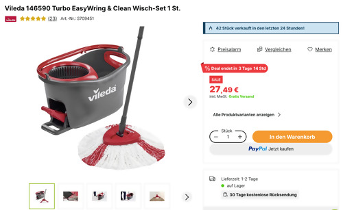 Vileda 146590 Turbo EasyWring & Clean Wisch-Set