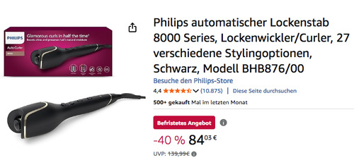 Philips BHB876/00 Automatischer Lockenstab, 27 verschiedene Stylingoptionen
