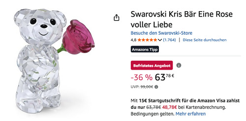 Swarovski 5691390 Kris Bär "Eine Rose voller Liebe" Figurine Swarovski 5691390 Kris Bär "Eine Rose voller Liebe" Figurine
